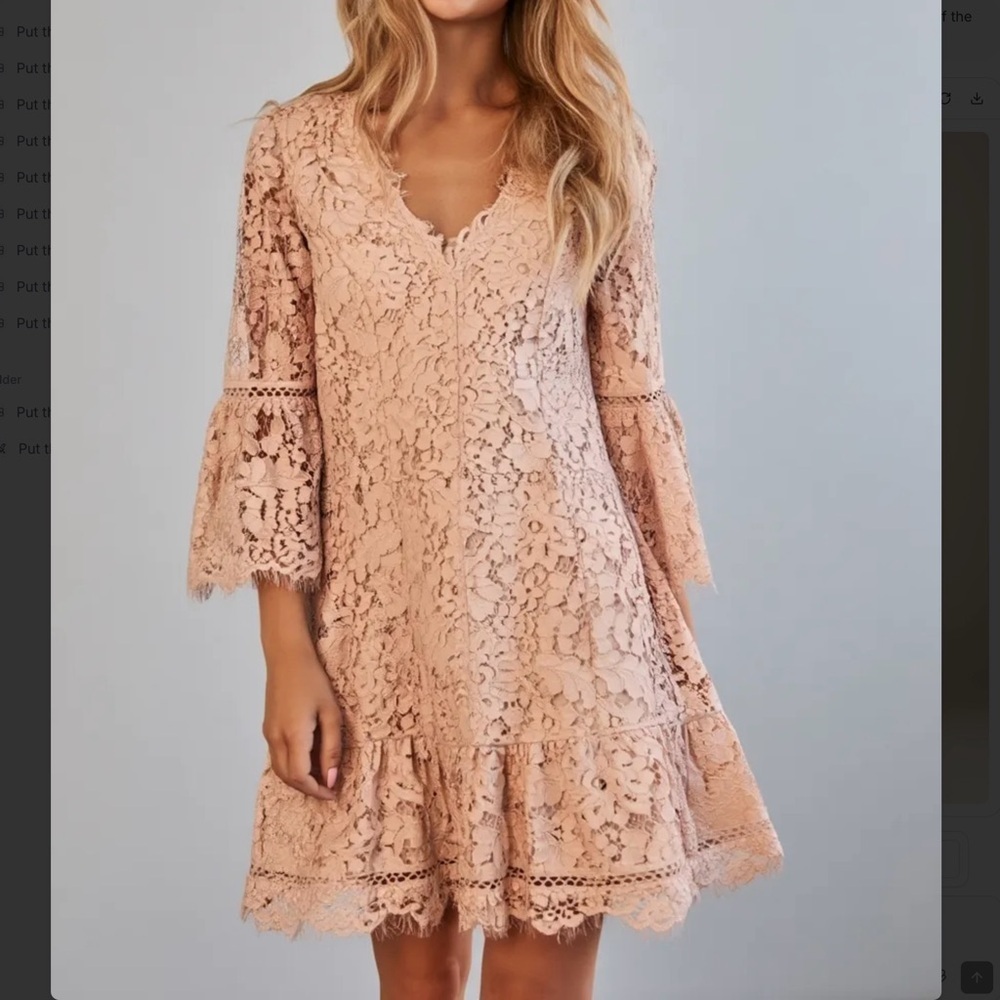 Eliza J Pink Lace Bell Sleeve Dress – Size 4P Petite Fit & Flare Wedding Guest